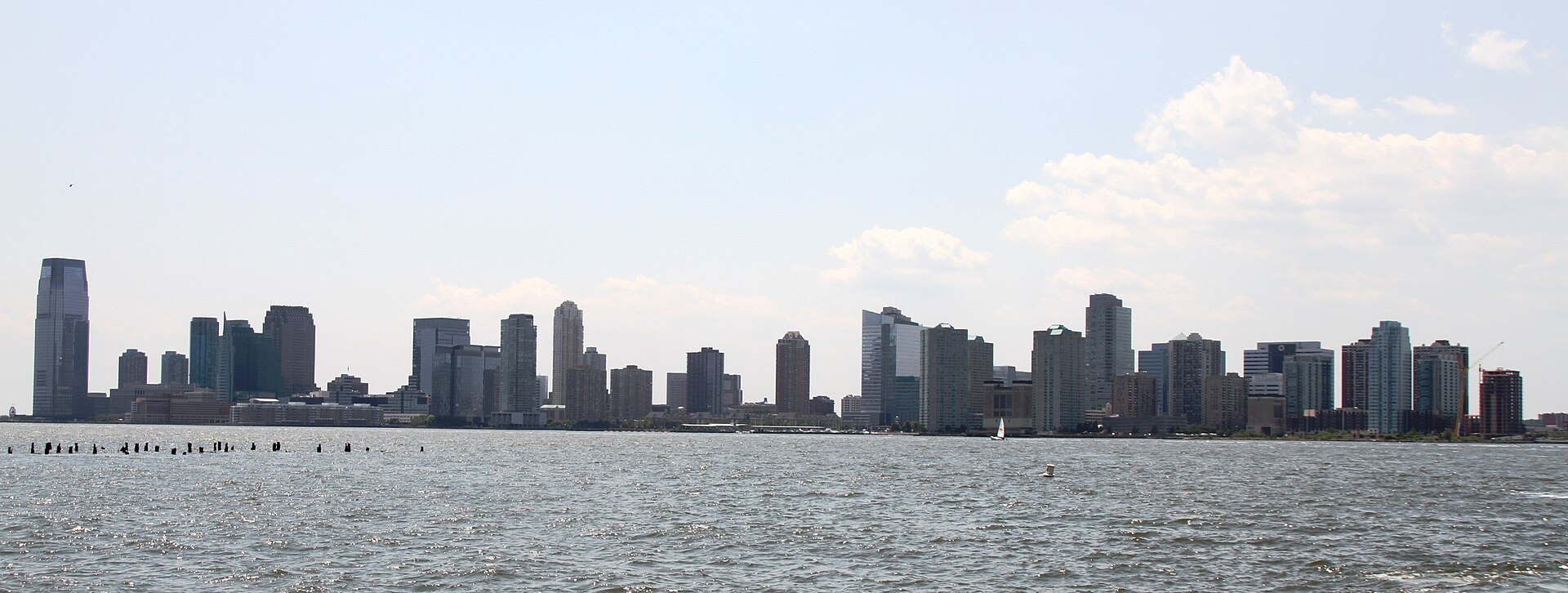 The Hudson waterfront at Jersey City, looking across from Manhattan.