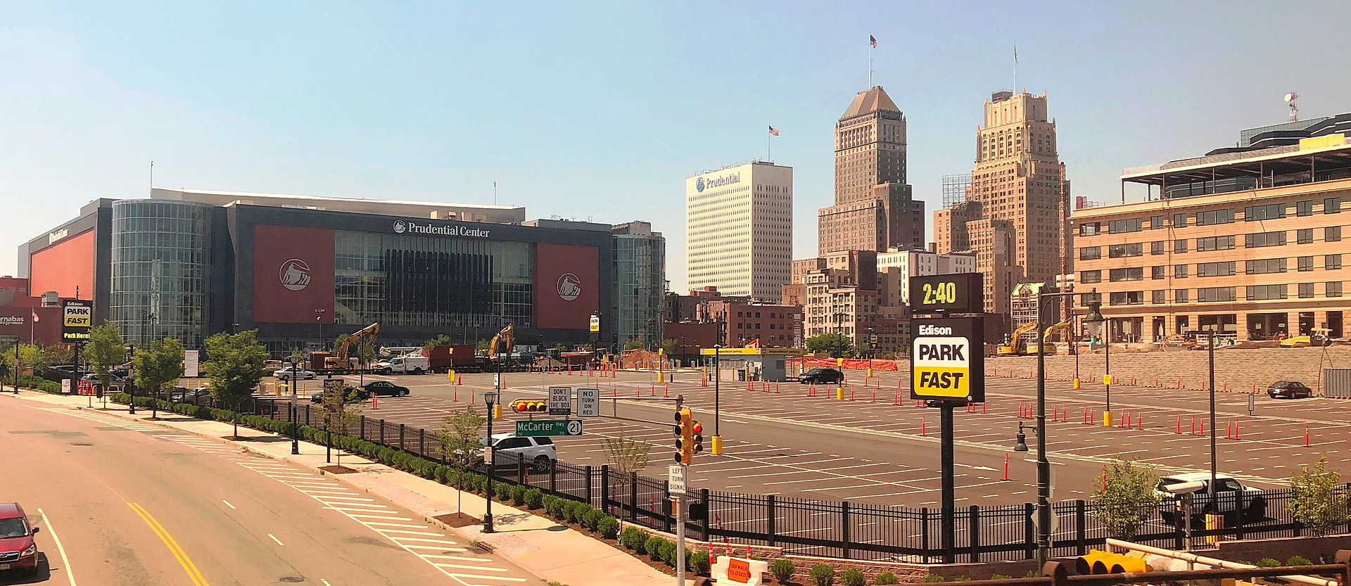 Corporate headquarters buildings in downtown Newark, New Jersey.